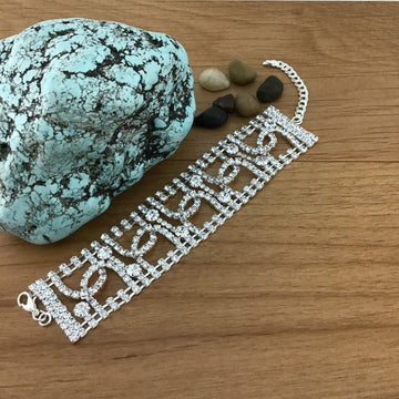 Rhinestone Bracelet, Silver | Bellaire Wholesale