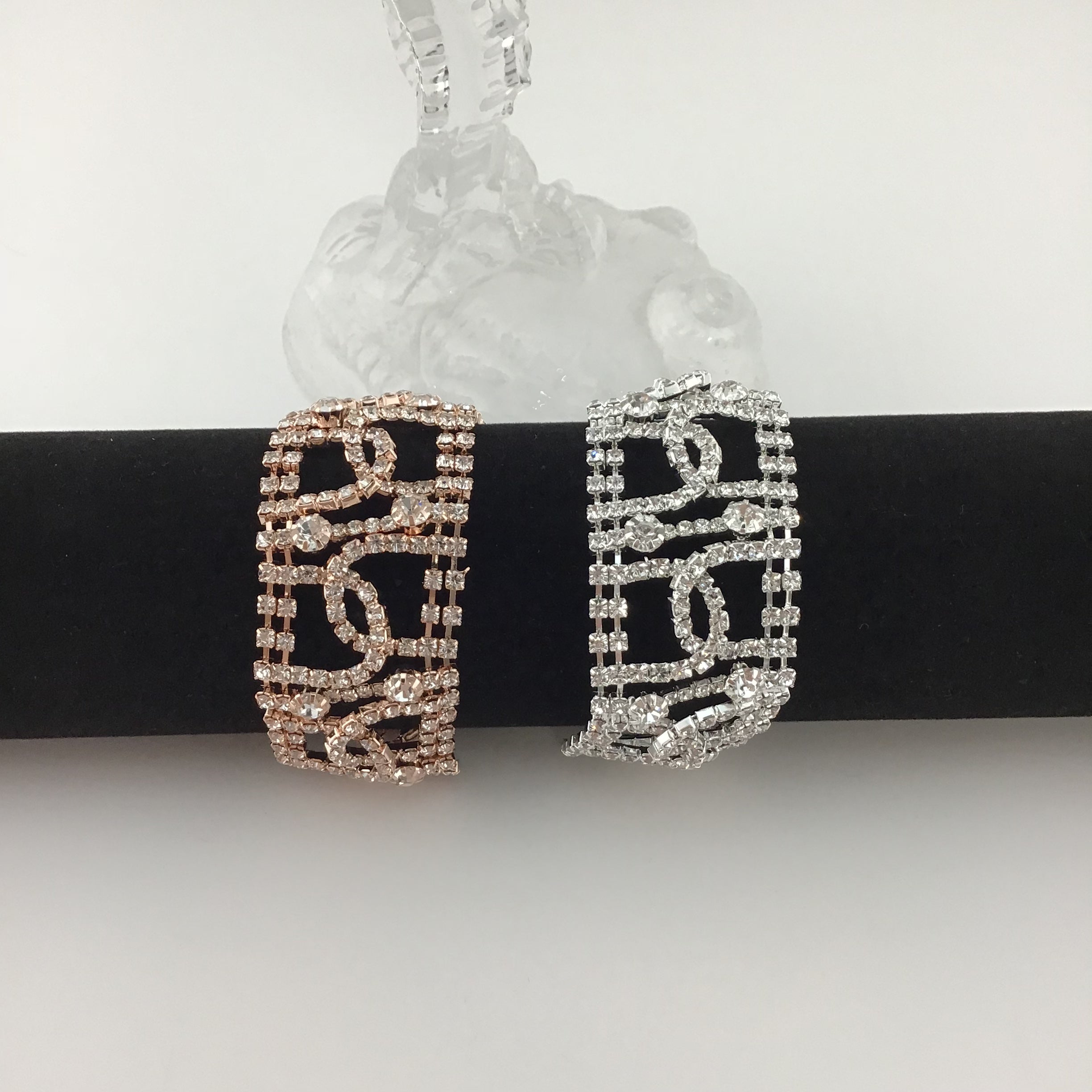 Rhinestone Bracelet, Rose Gold | Bellaire Wholesale