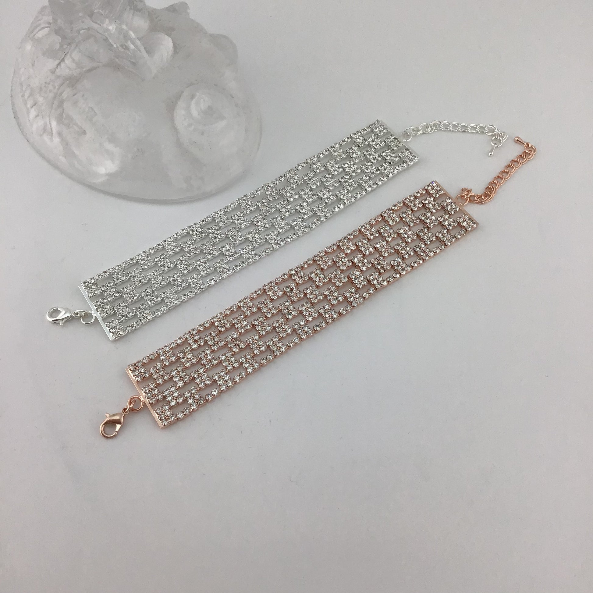 Rhinestone Bracelet, Rose Gold | Bellaire Wholesale