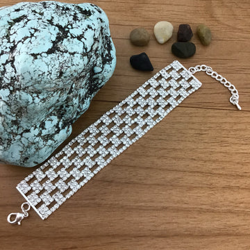 Rhinestone Bracelet, Silver | Bellaire Wholesale
