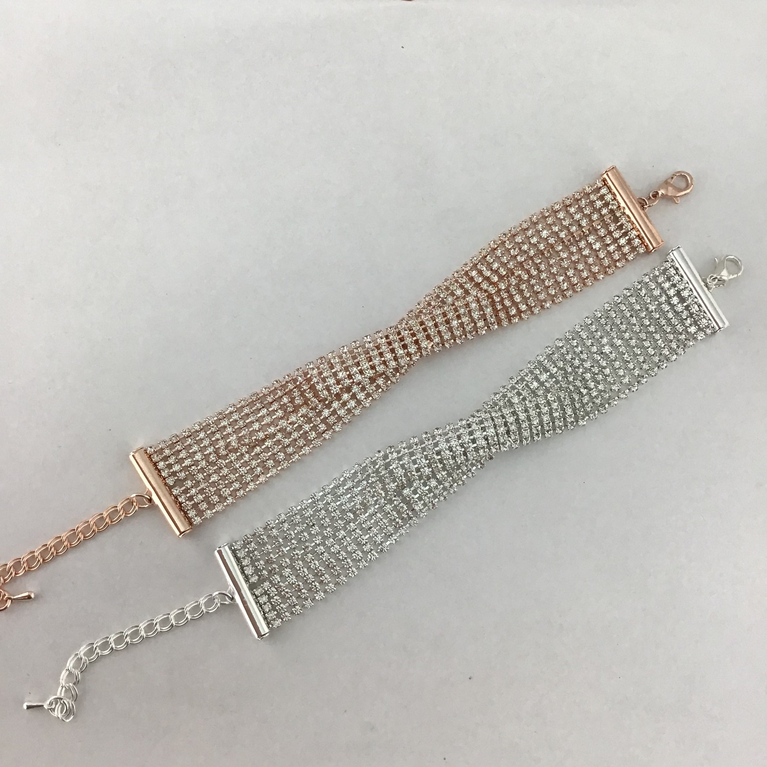 Rhinestone Bracelet, Rose Gold | Bellaire Wholesale