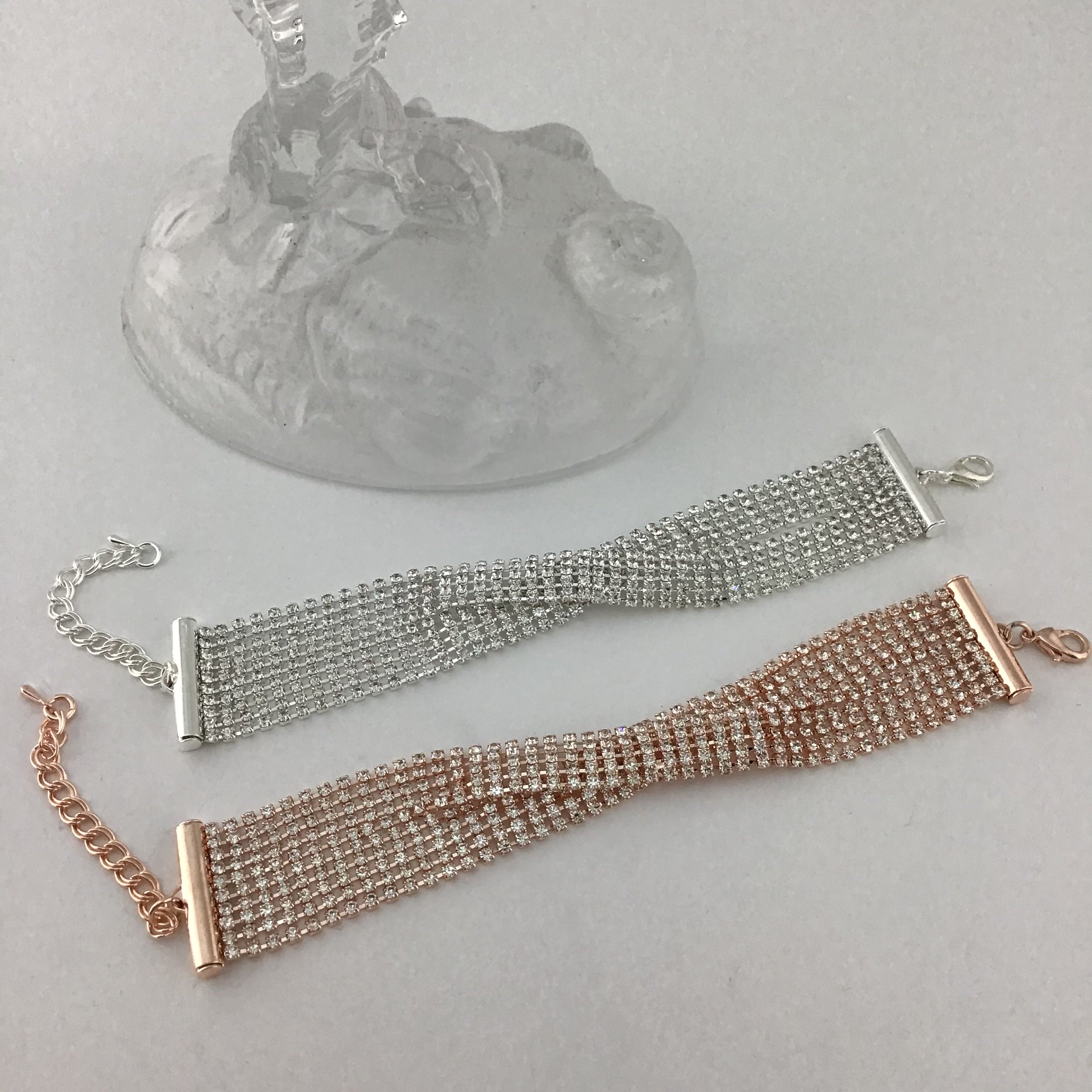 Rhinestone Bracelet, Rose Gold | Bellaire Wholesale