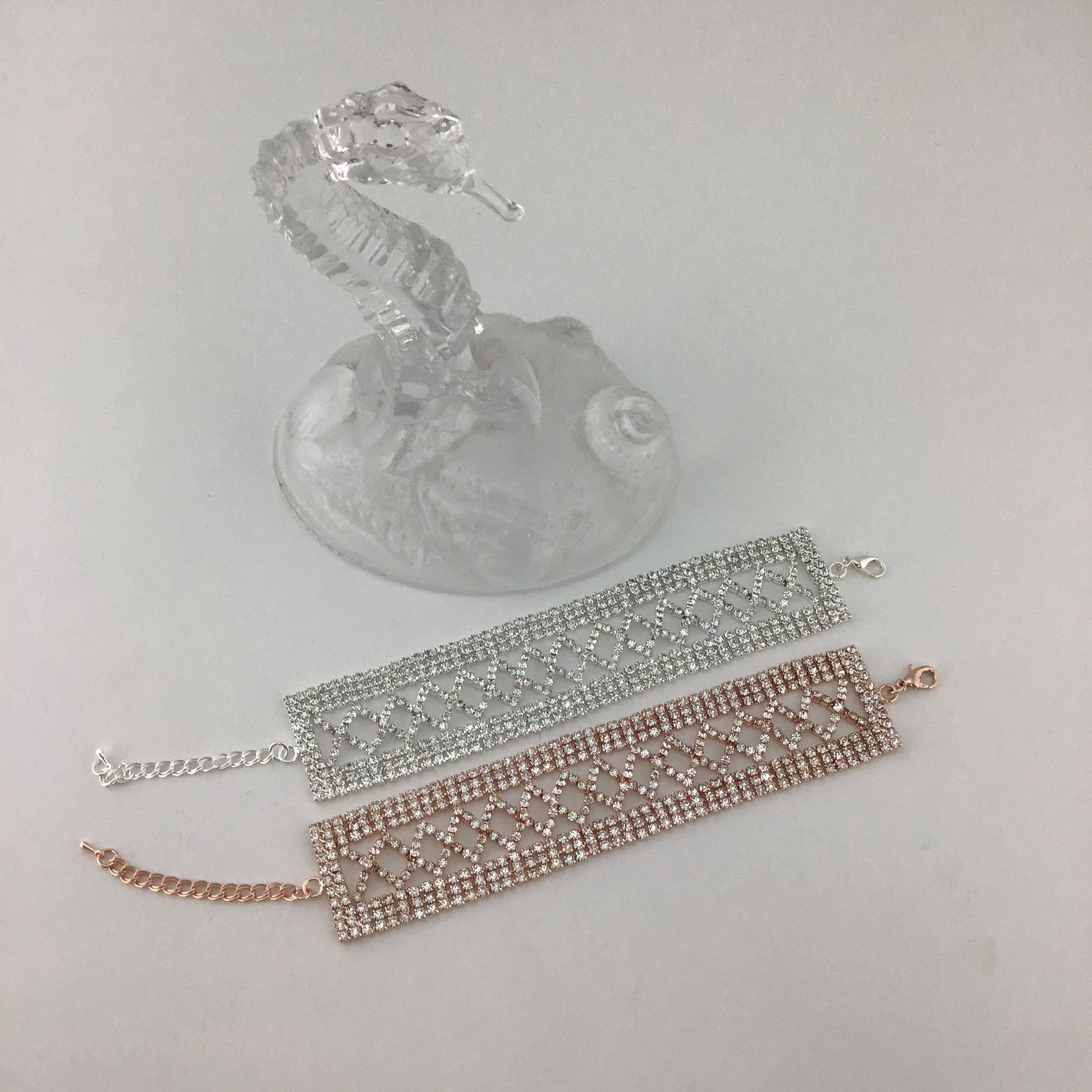 Rhinestone Bracelet, Rose Gold | Bellaire Wholesale