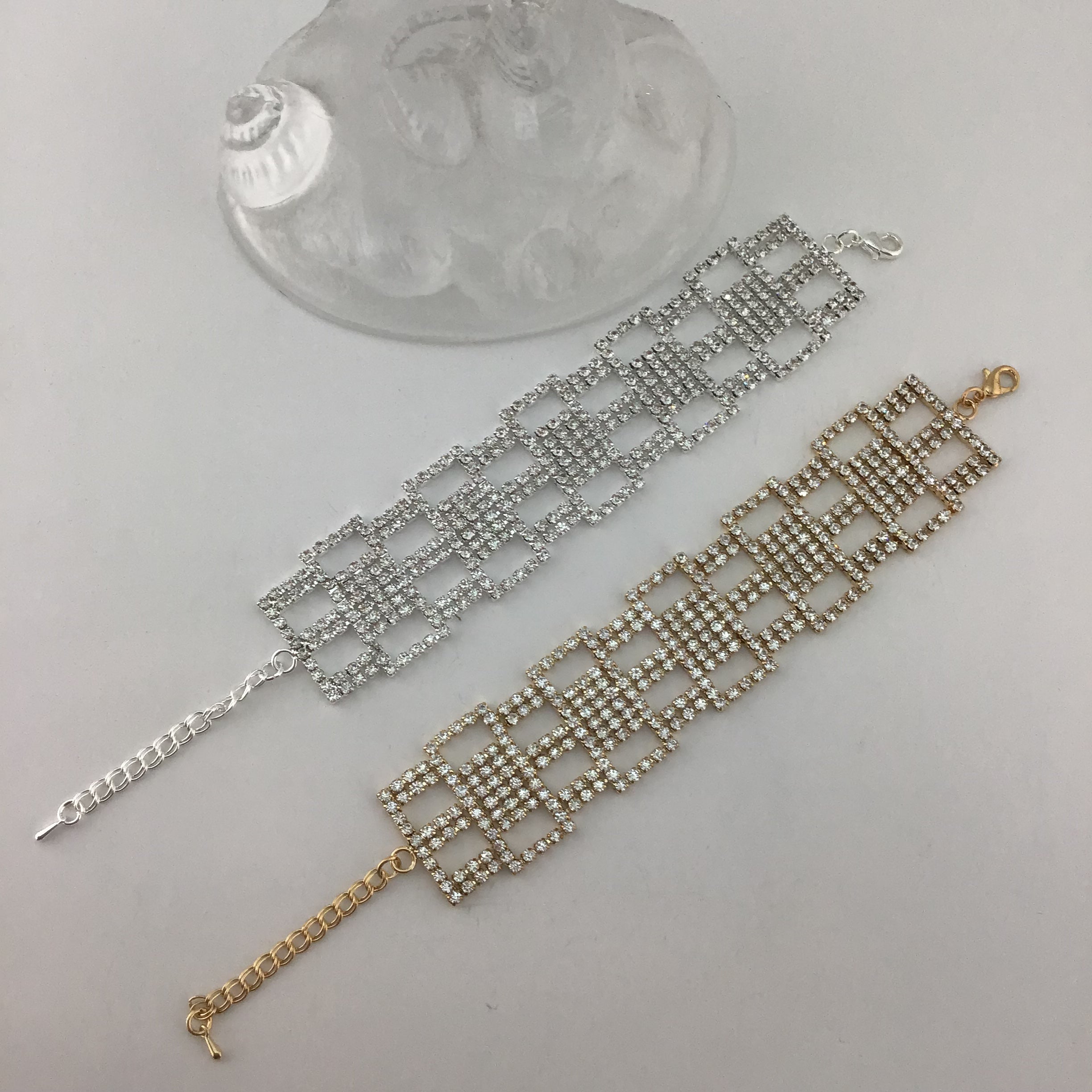 Rhinestone Bracelet, Gold | Bellaire Wholesale