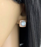 Bridal Cubic Zirconia Set, Square Halo Style Rose Gold Bridal Set | Bellaire Wholesale