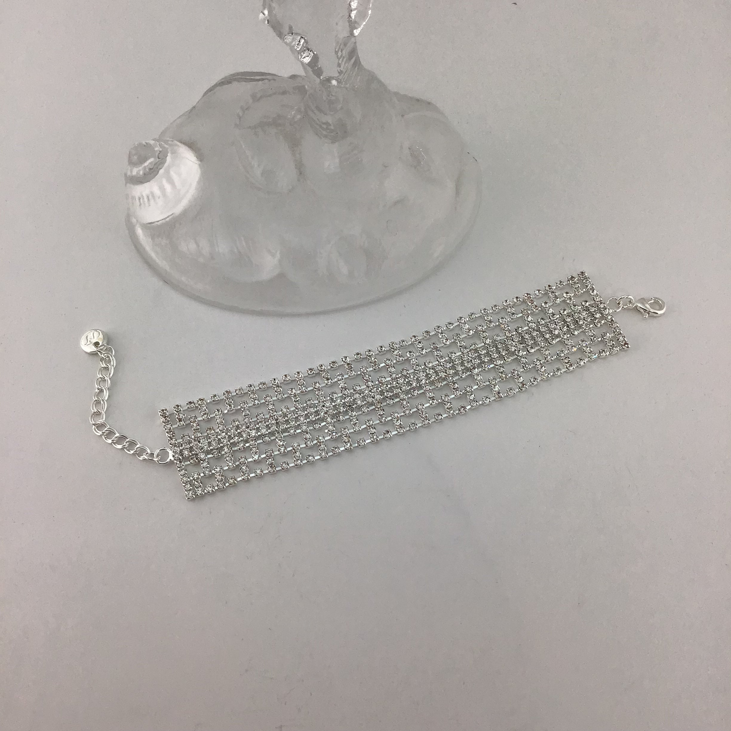 Rhinestone Bracelet, Silver | Bellaire Wholesale