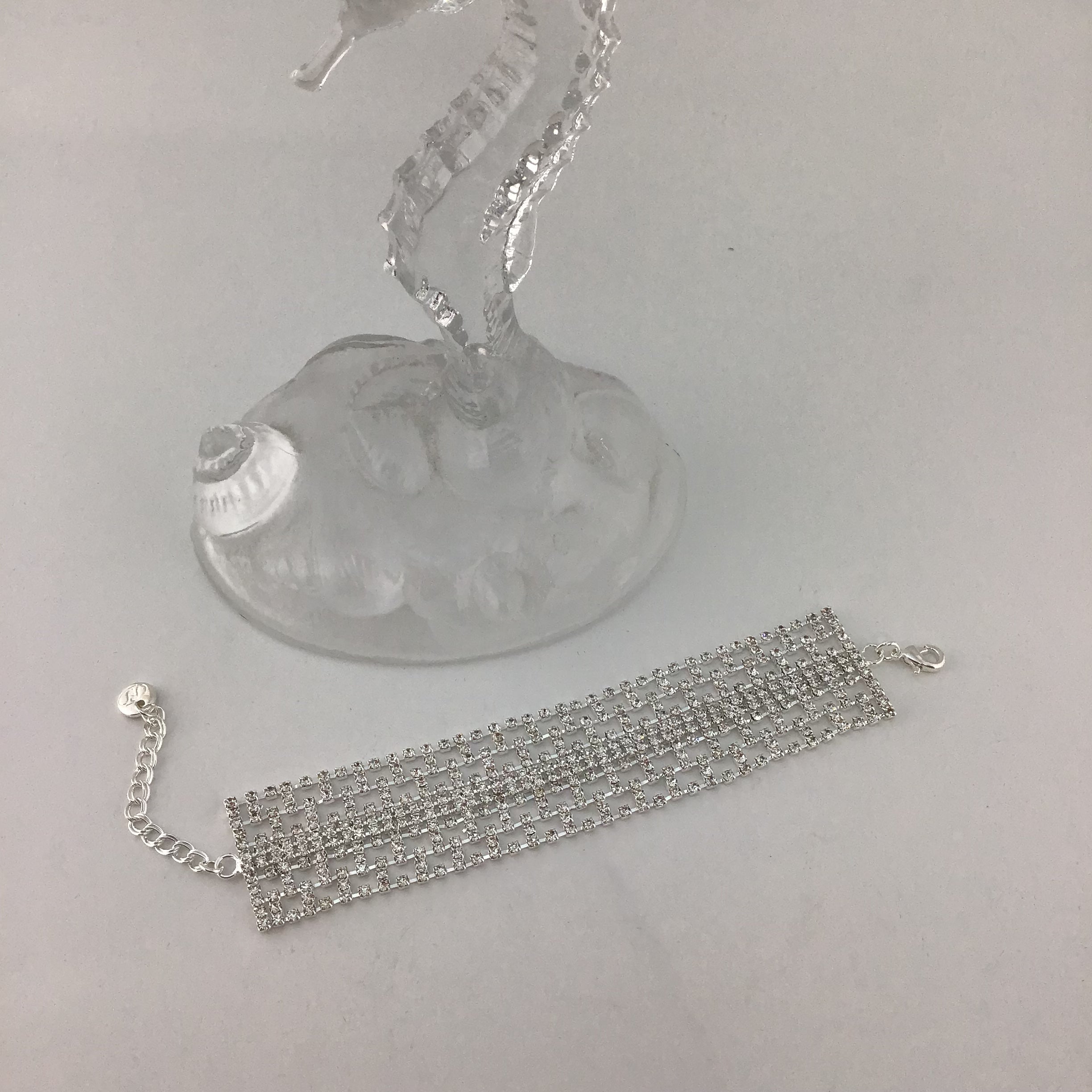 Rhinestone Bracelet, Silver | Bellaire Wholesale