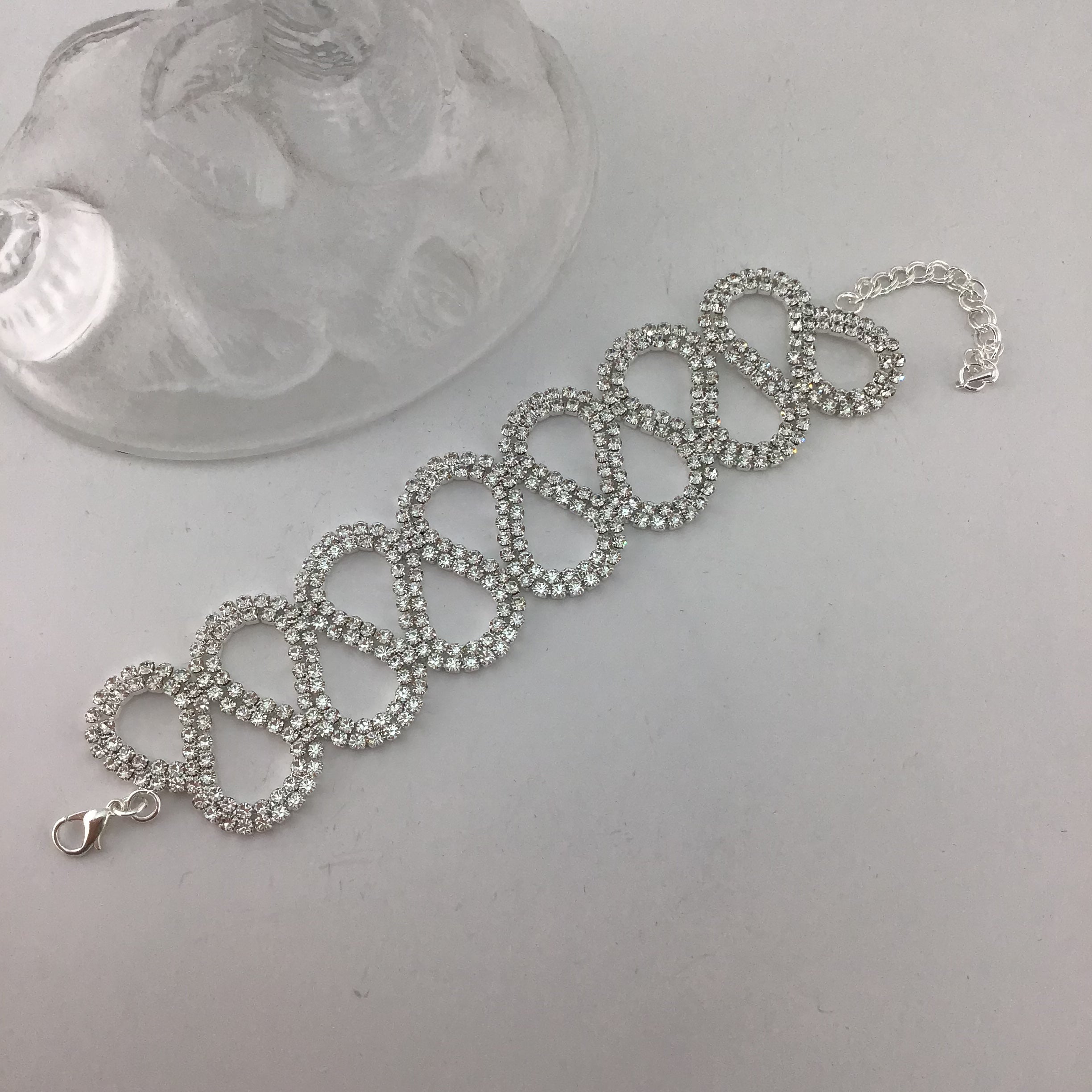 Rhinestone Bracelet, Silver