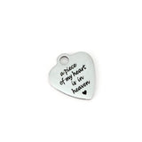 A piece of my heart is in heaven Engraved Charm | Bellaire Wholesale