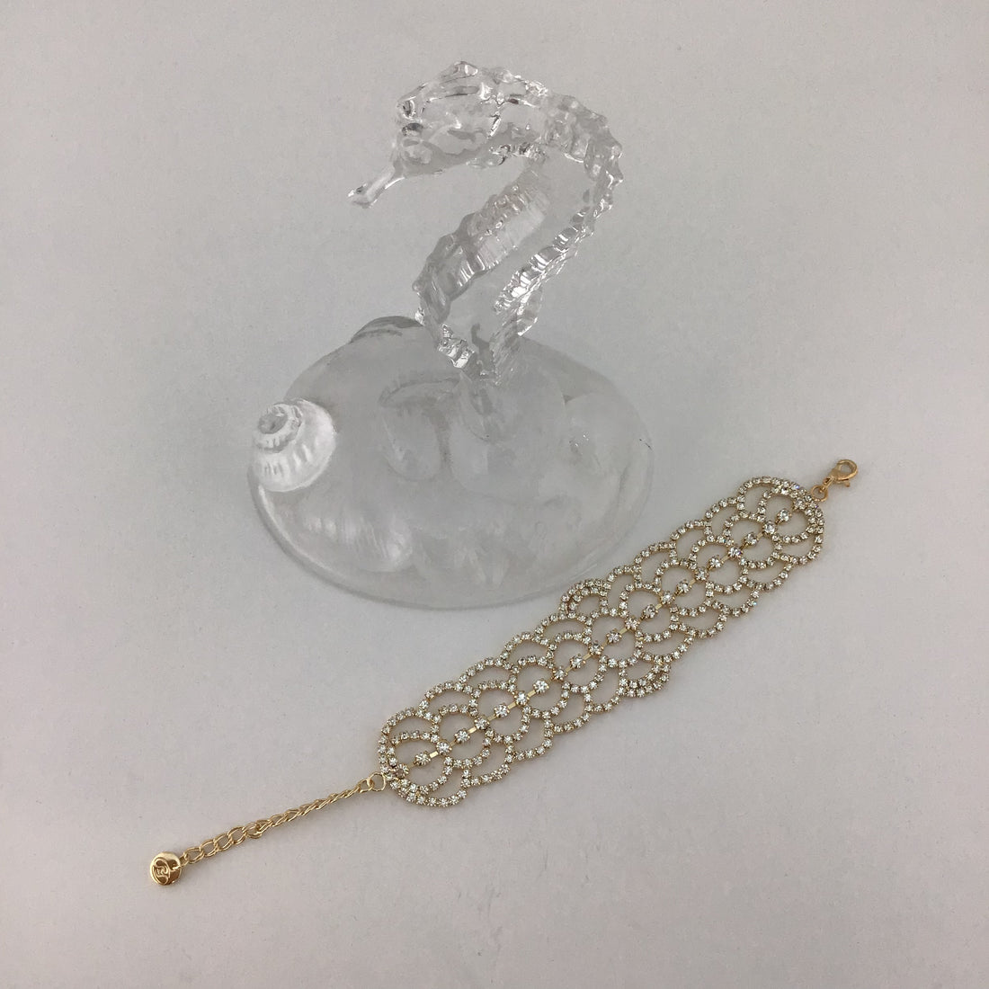 Rhinestone Bracelet, Gold | Bellaire Wholesale