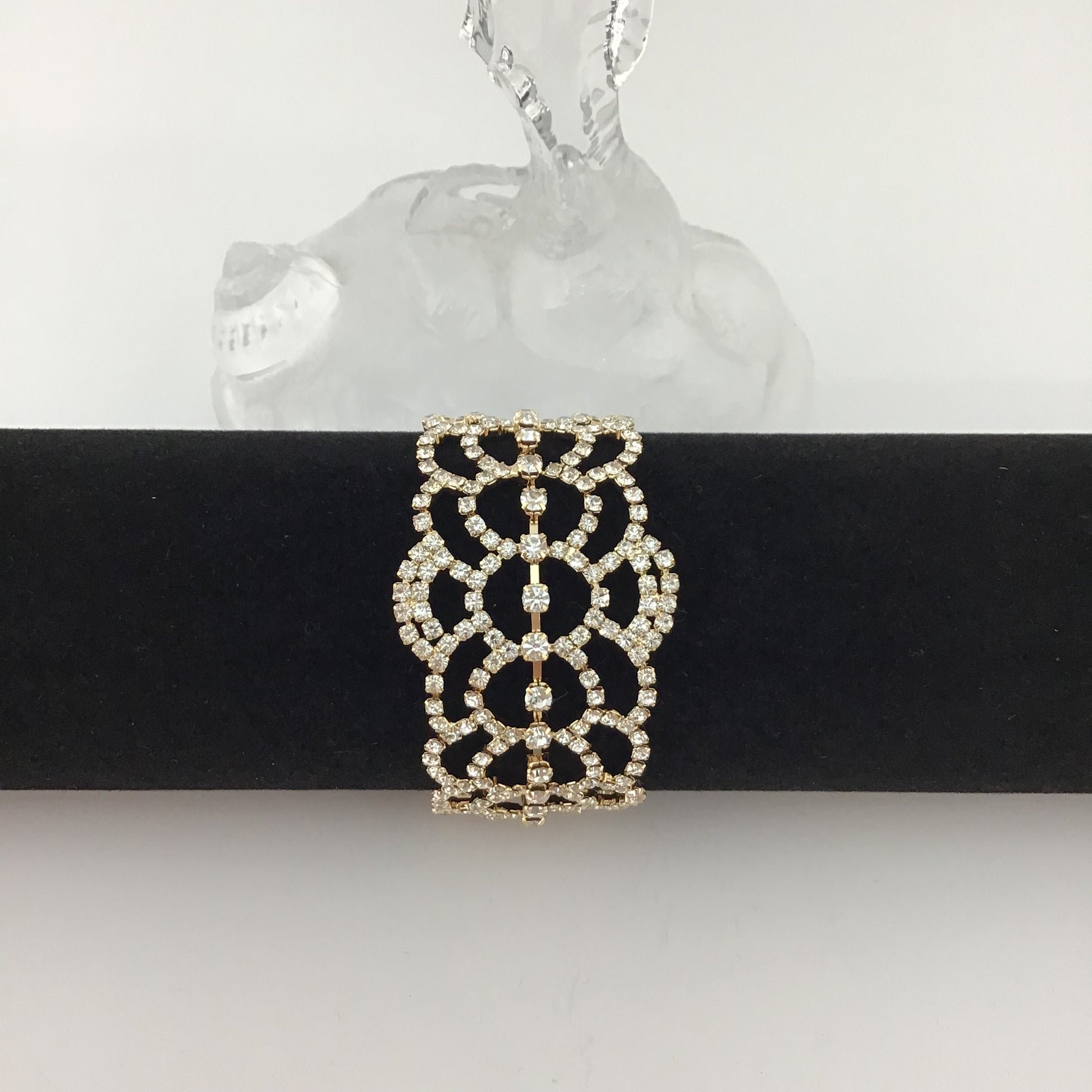 Rhinestone Bracelet, Gold | Bellaire Wholesale