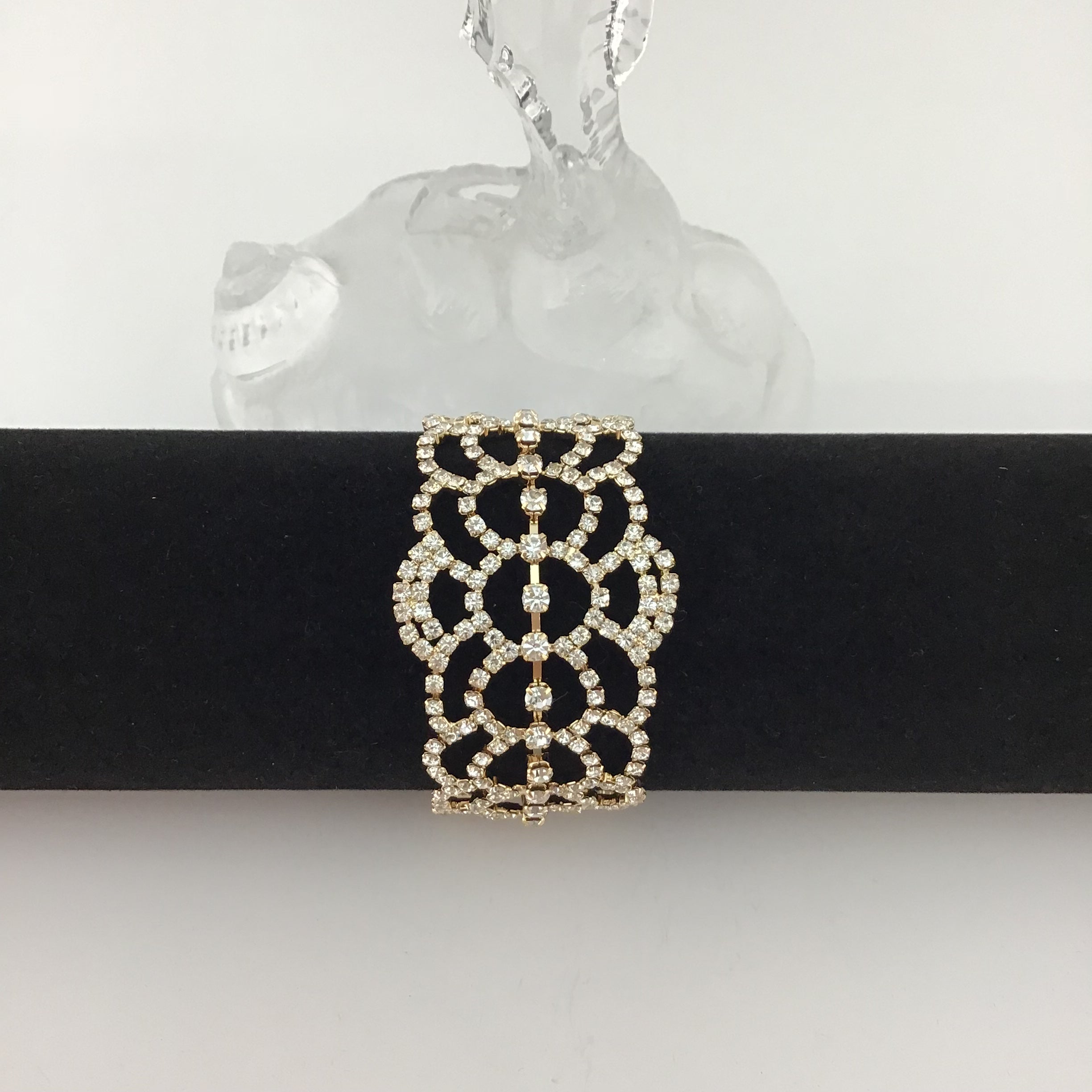 Rhinestone Bracelet, Gold | Bellaire Wholesale