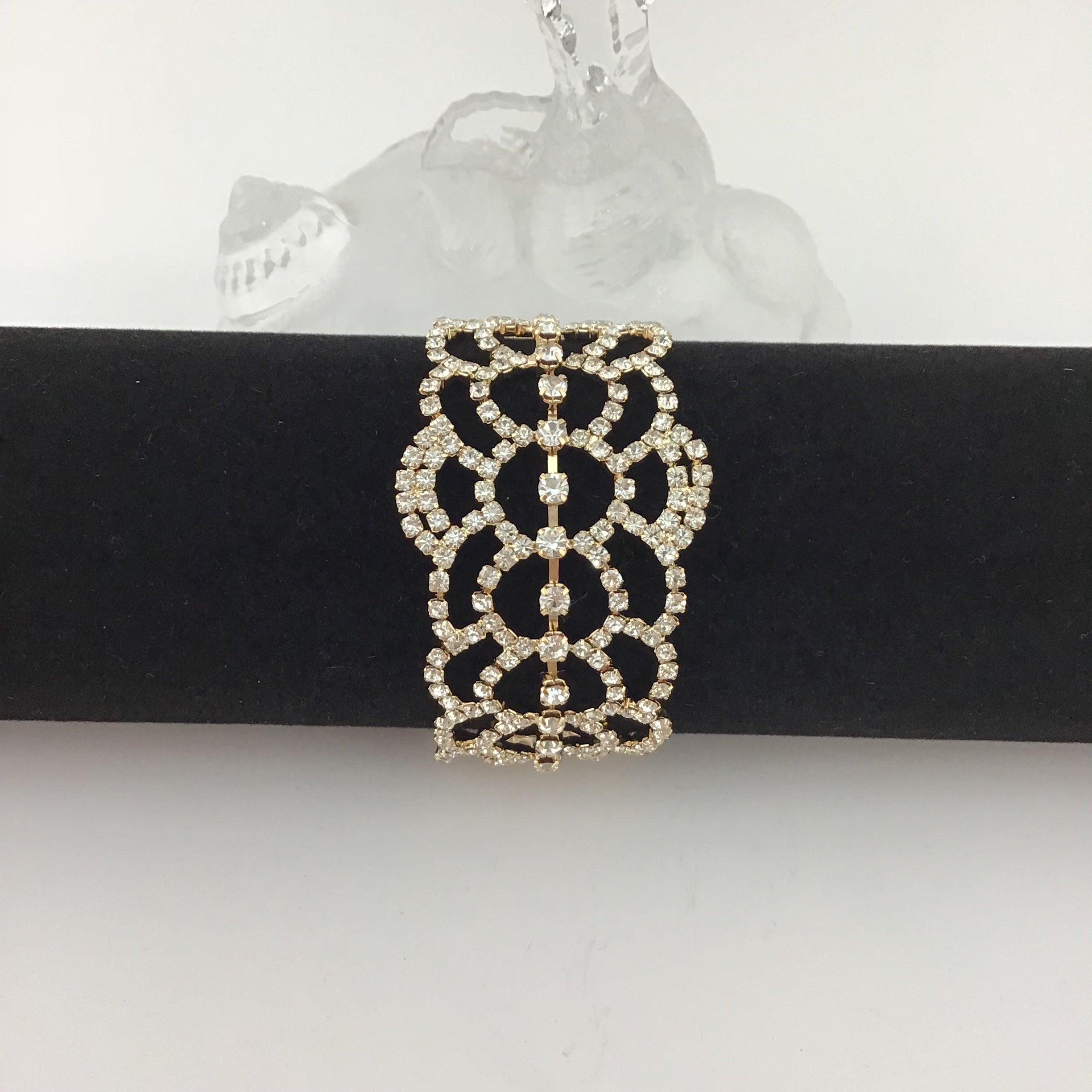 Rhinestone Bracelet, Gold | Bellaire Wholesale
