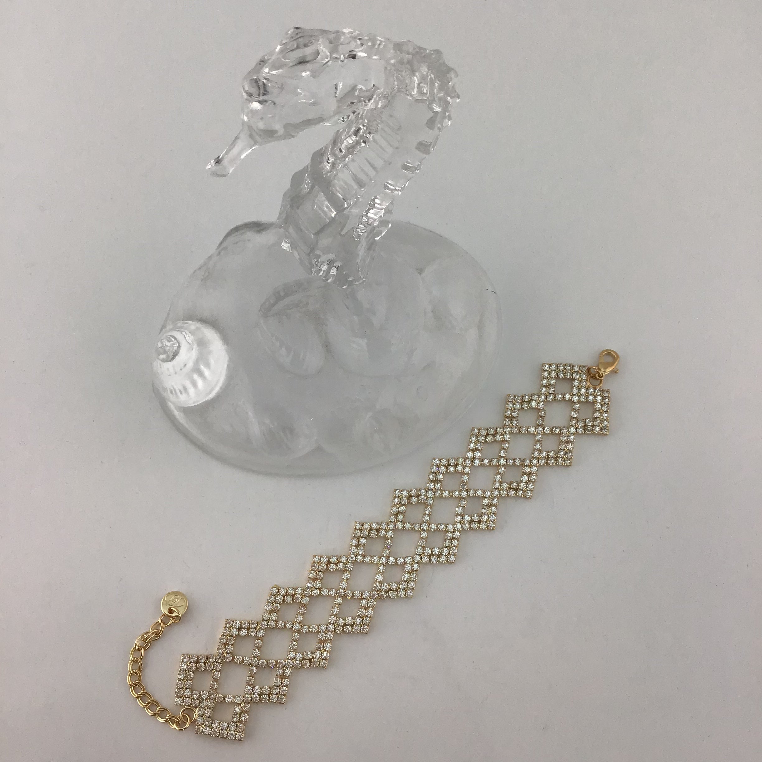 Rhinestone Bracelet, Gold | Bellaire Wholesale