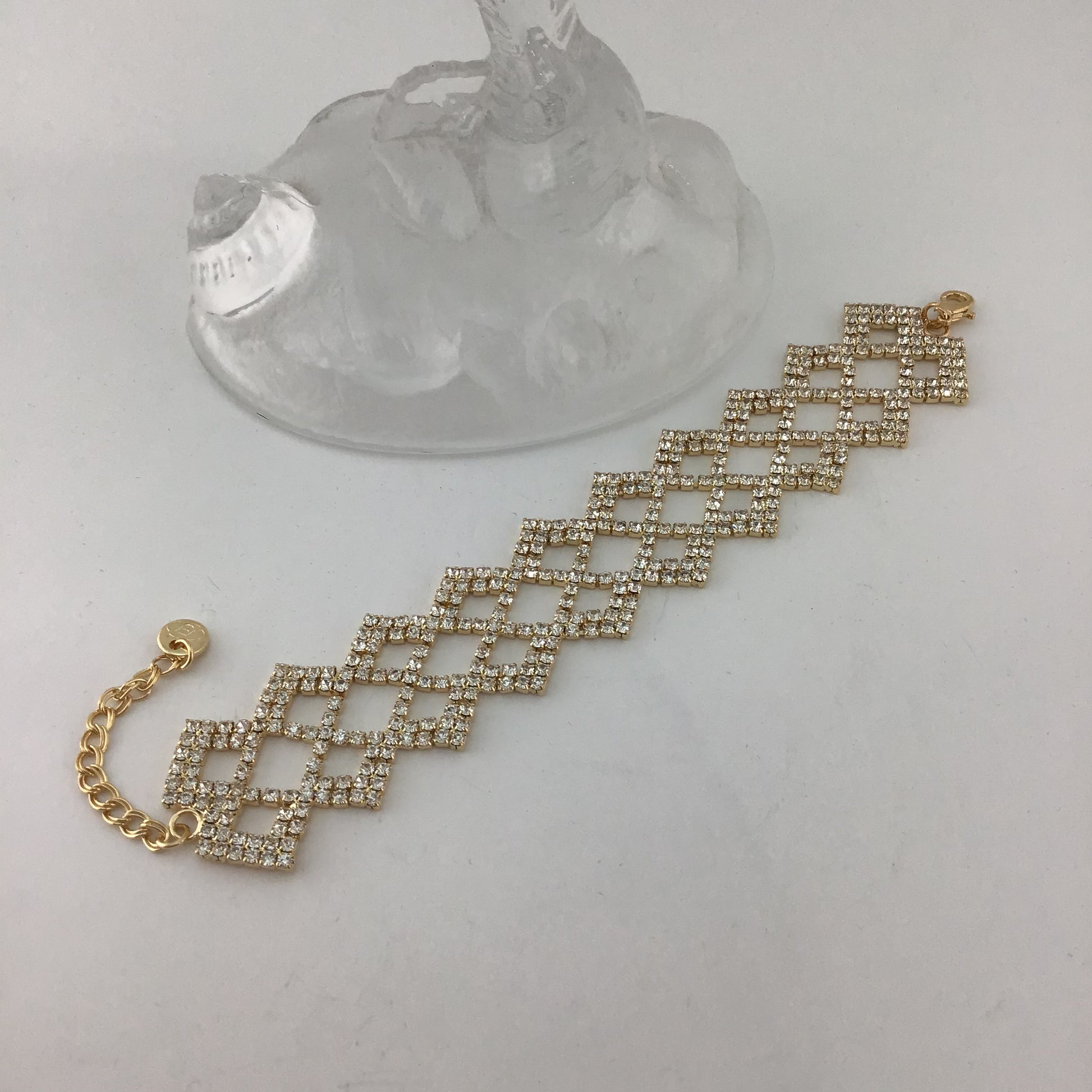 Rhinestone Bracelet, Gold | Bellaire Wholesale