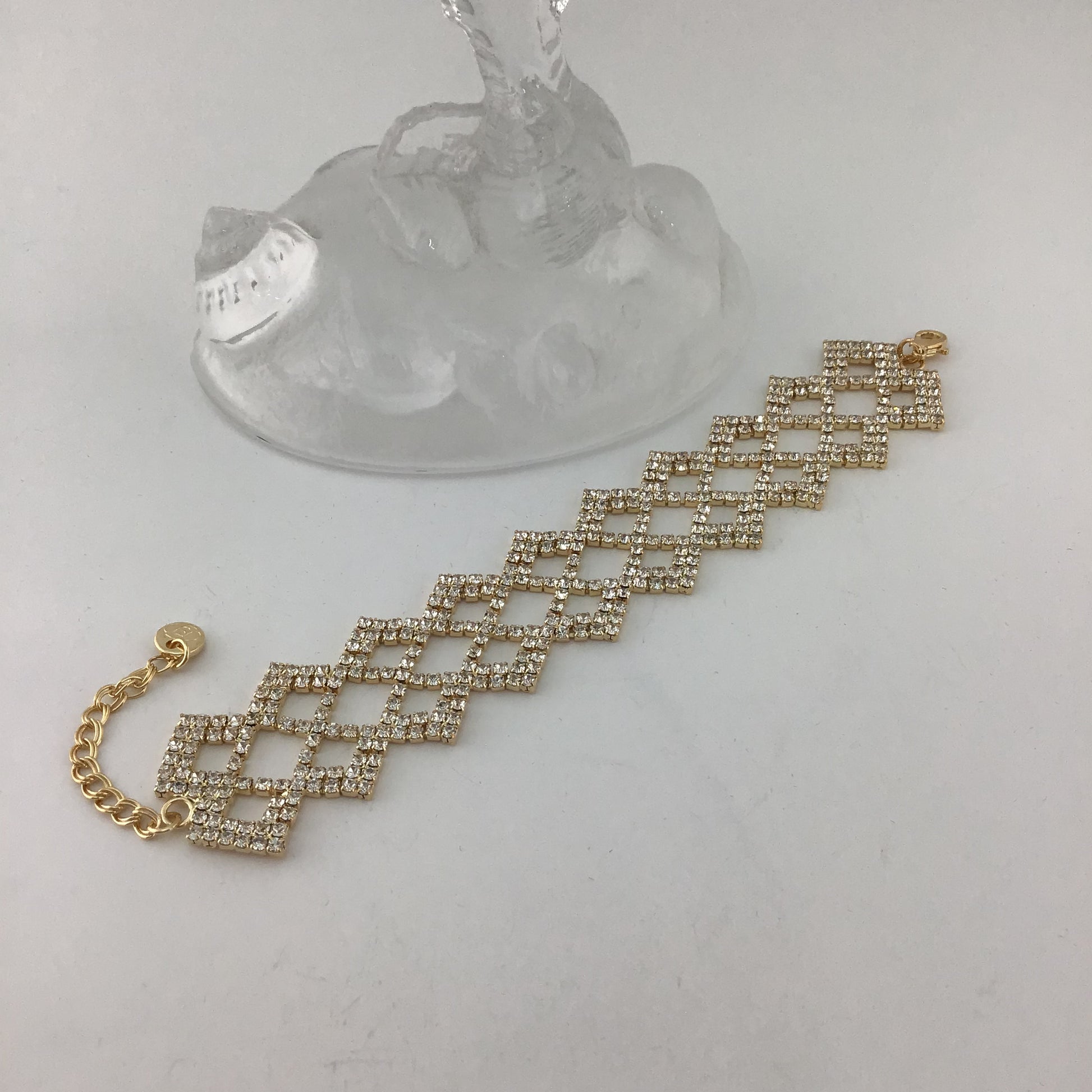 Rhinestone Bracelet, Gold | Bellaire Wholesale