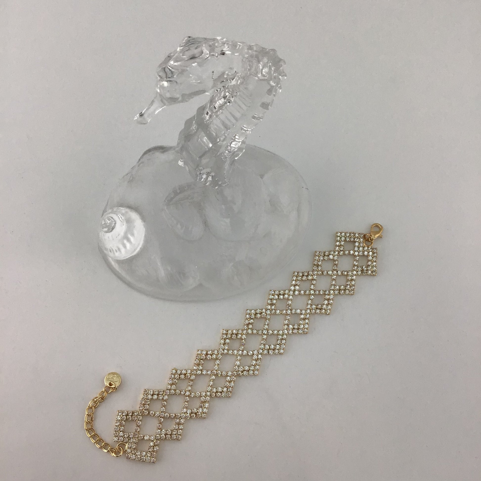 Rhinestone Bracelet, Gold | Bellaire Wholesale
