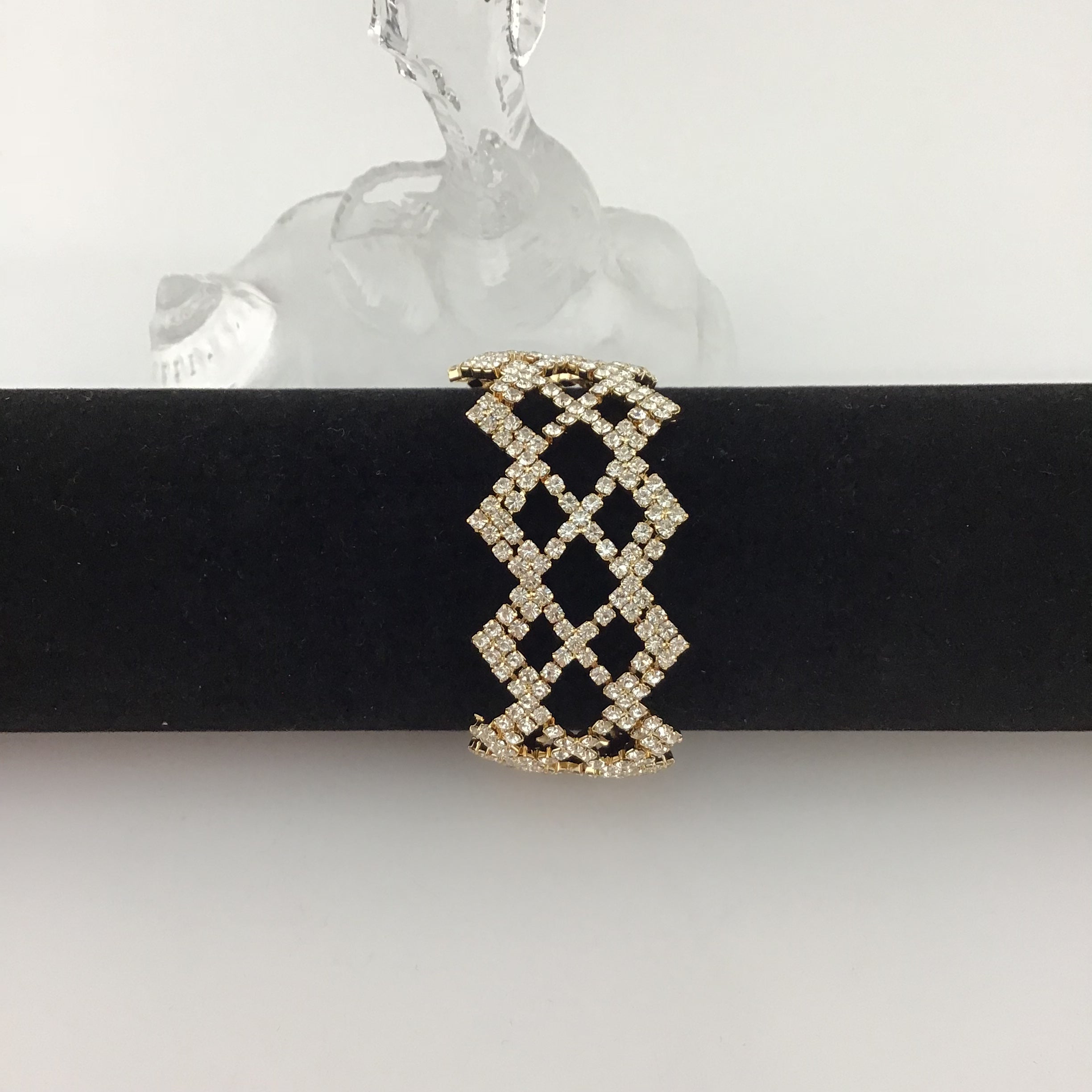 Rhinestone Bracelet, Gold | Bellaire Wholesale