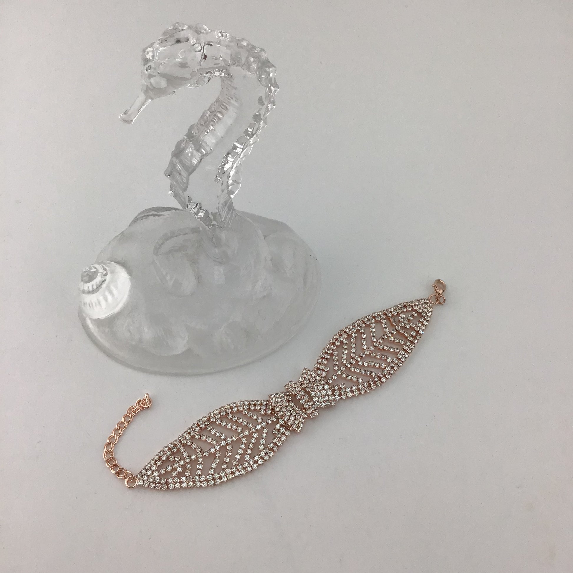 Rhinestone Bracelet, Rose Gold | Bellaire Wholesale
