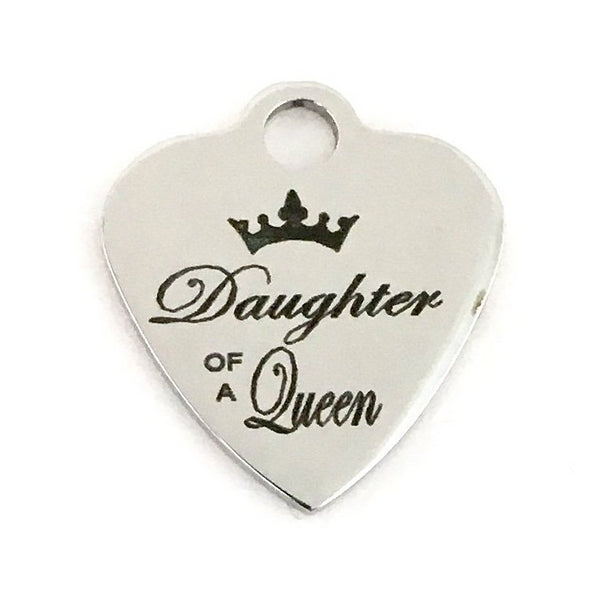 Daughter of a Queen Heart Customized Charms | Bellaire Wholesale