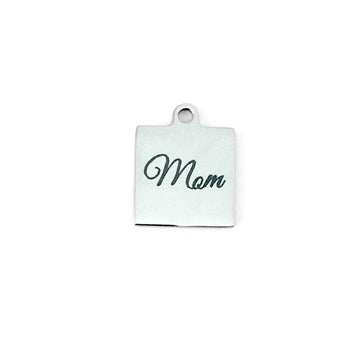 Mom Square Engraved Charm | Bellaire Wholesale