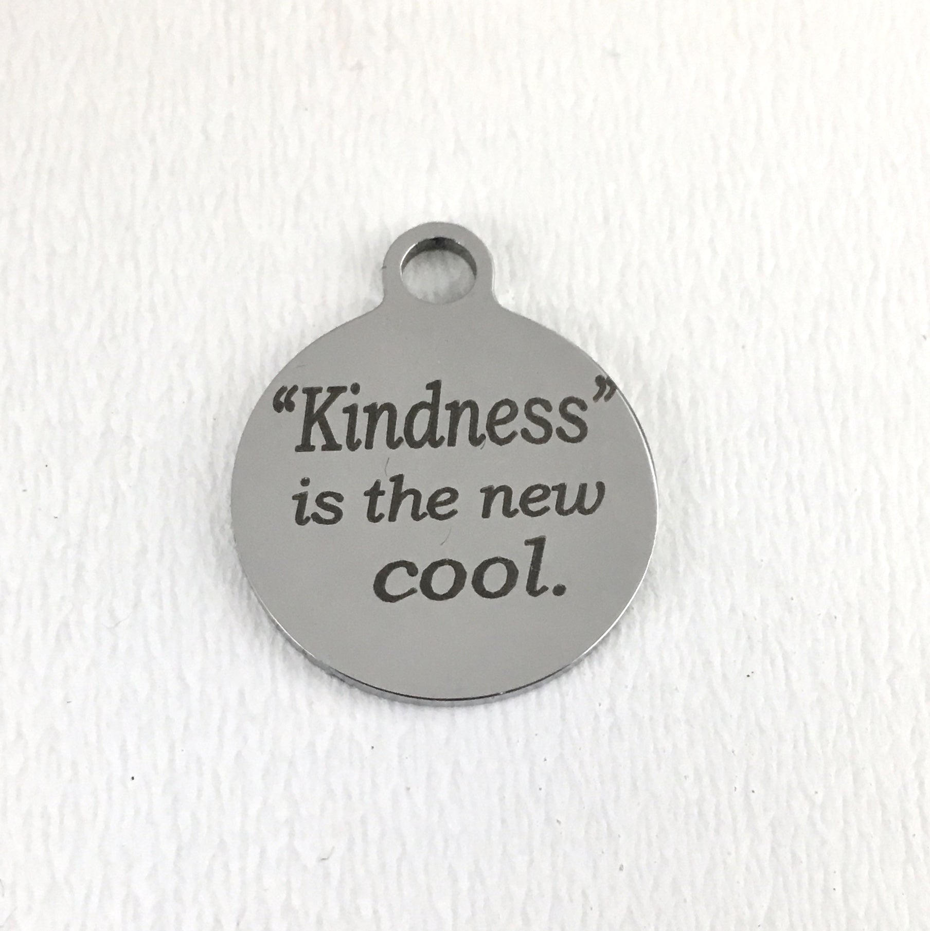 Kindness is the new cool Laser Engraved Charm | Bellaire Wholesale