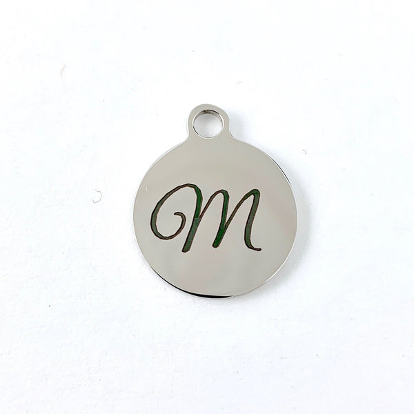 Initial Letter Round Personalized Charm | Bellaire Wholesale