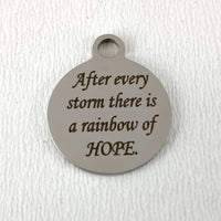 After every storm there is... Engraved Charm | Bellaire Wholesale