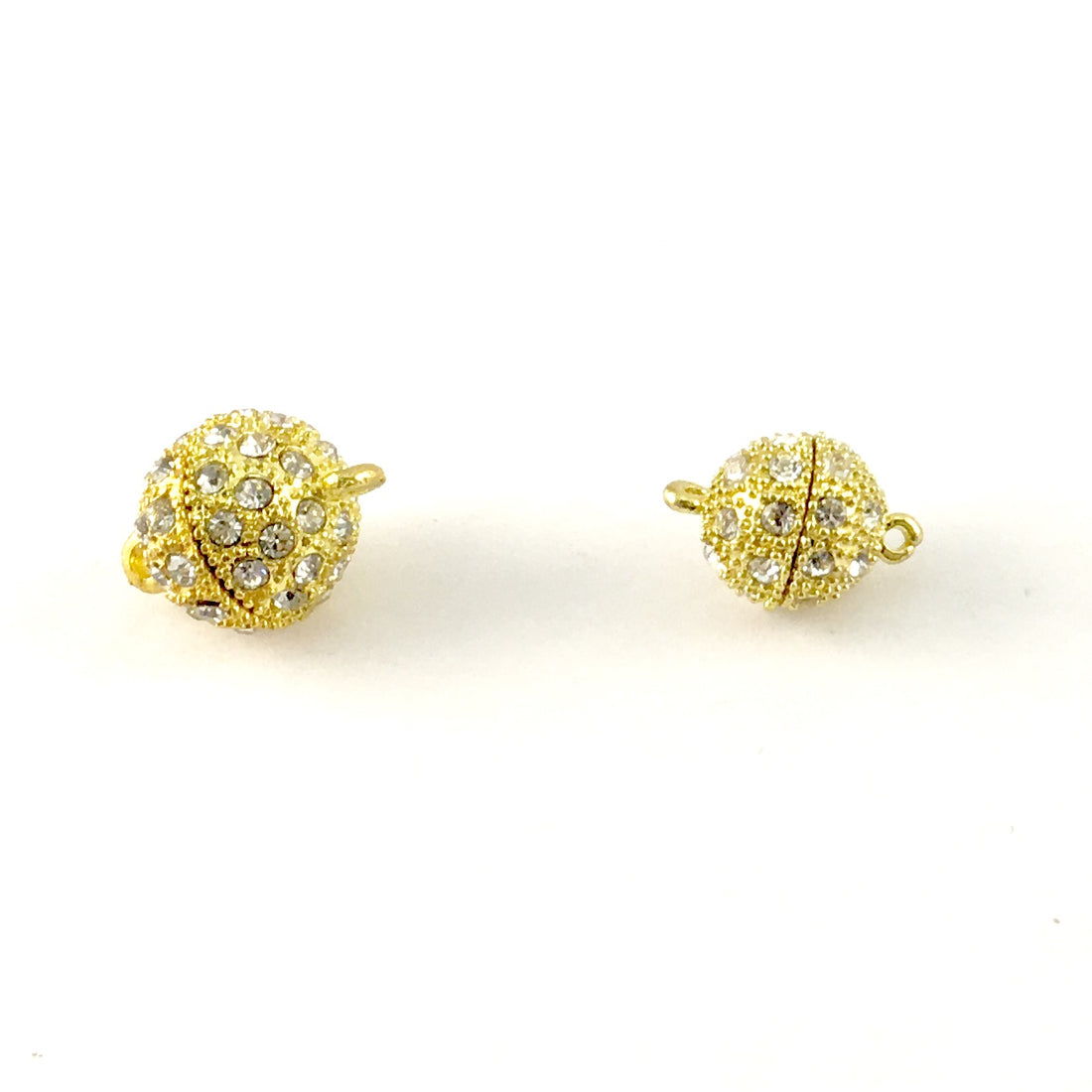 16mm CZ Magnetic Lock 2 Sets, Gold | Bellaire Wholesale
