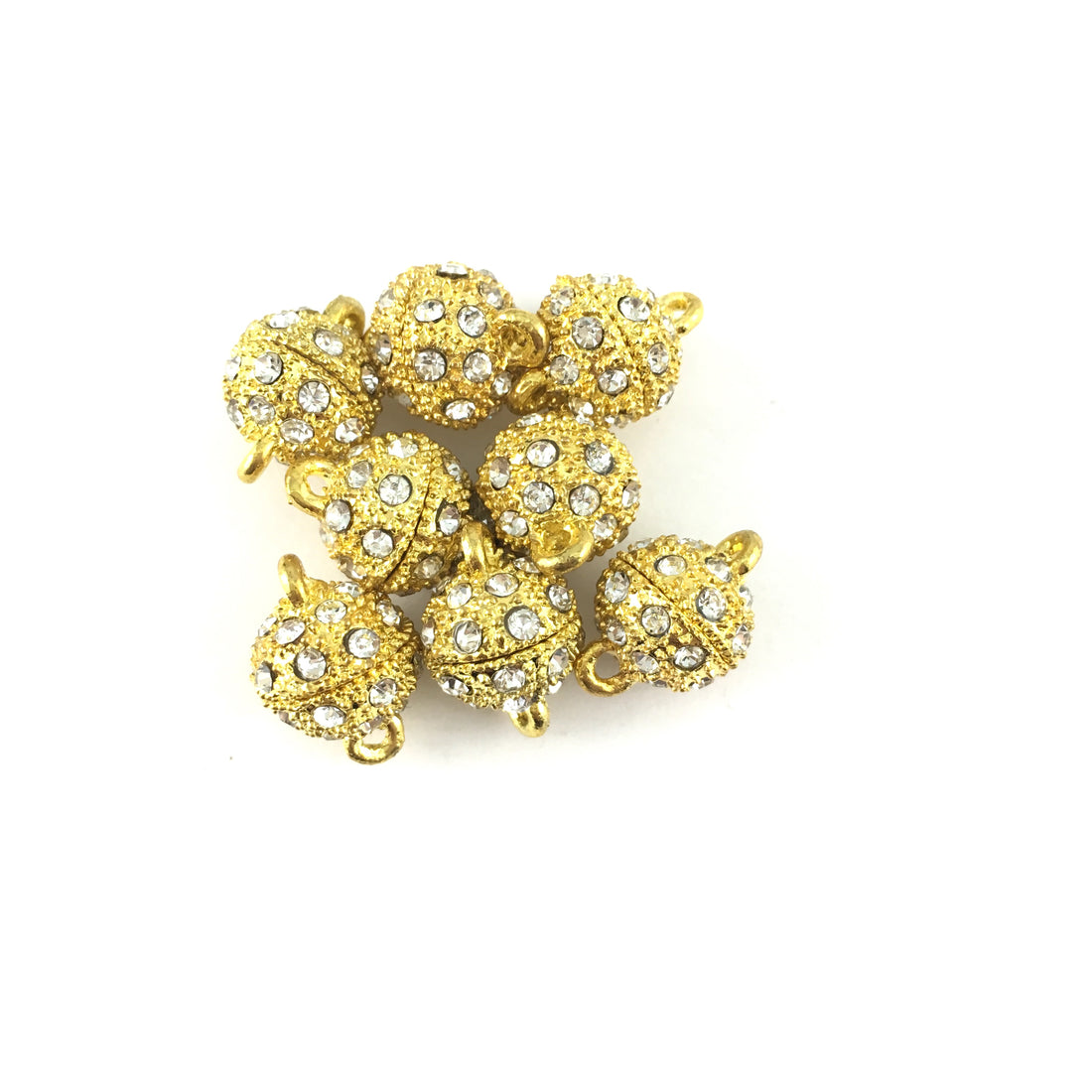 16mm CZ Magnetic Lock 2 Sets, Gold | Bellaire Wholesale