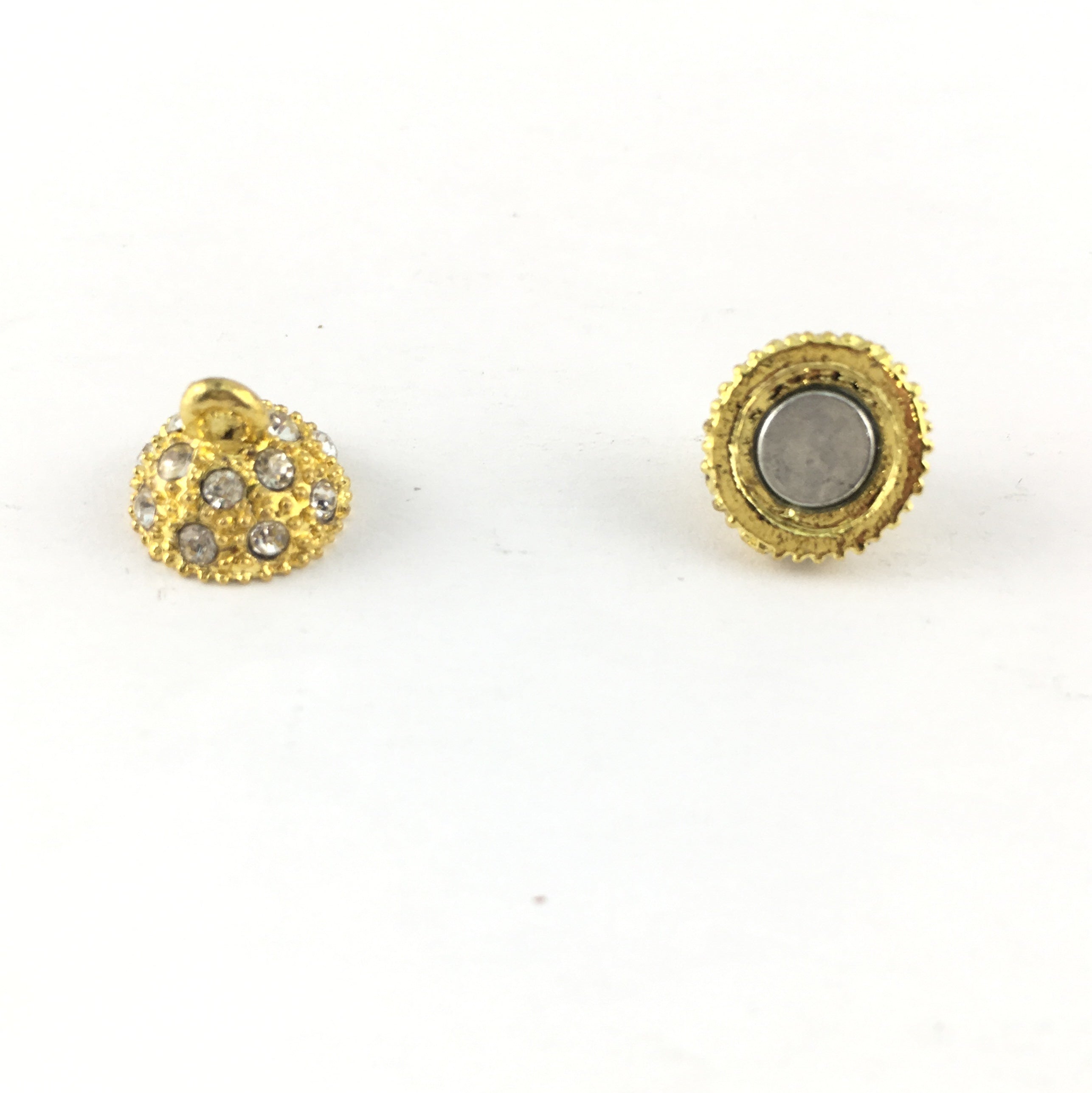 10mm CZ Magnetic Lock 2 Sets, Gold | Bellaire Wholesale