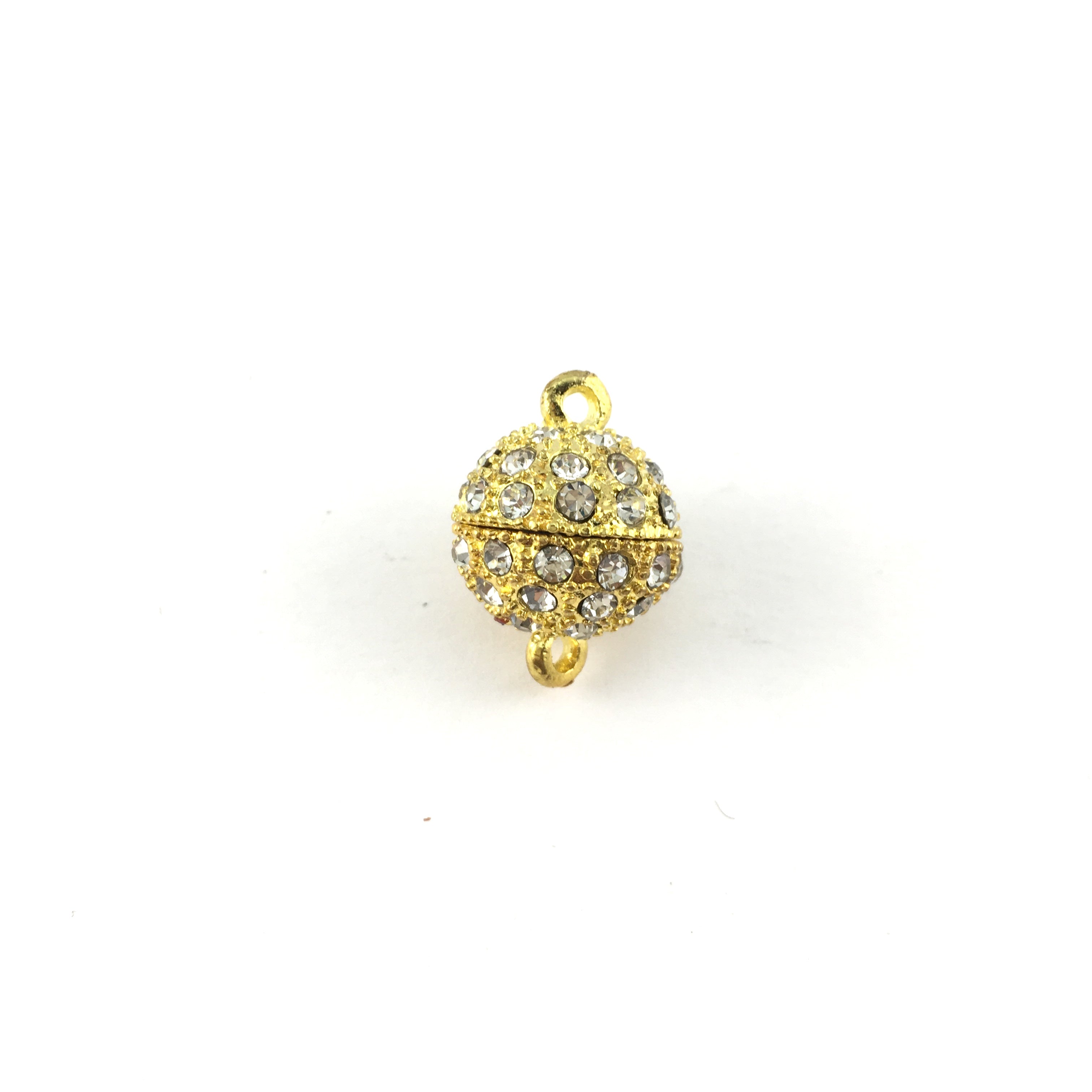 12mm CZ Magnetic Lock 2 Sets, Gold | Bellaire Wholesale