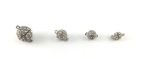 10mm CZ Magnetic Jewelry Lock 2 Sets, Rhodium | Bellaire Wholesale