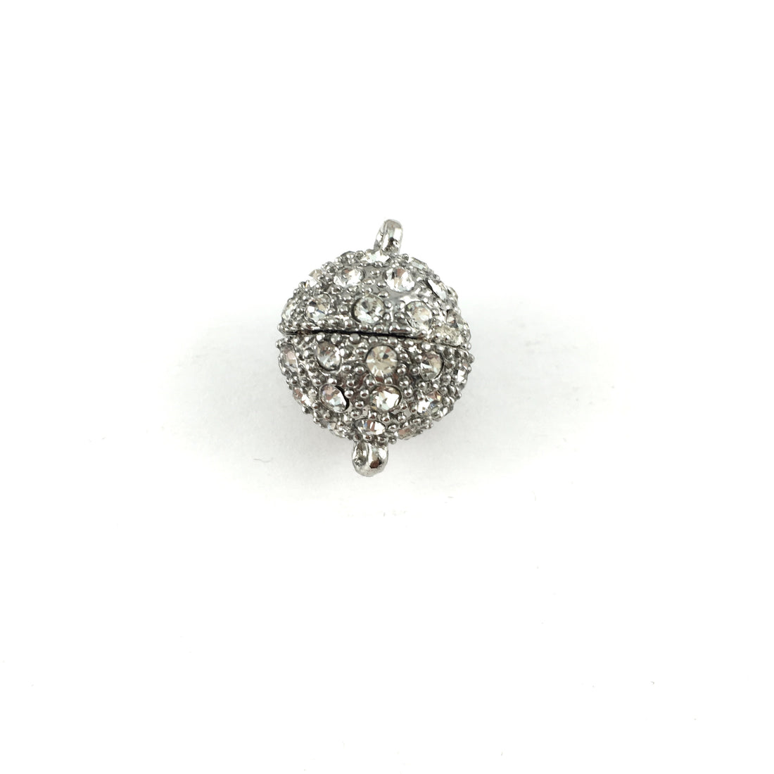 12mm CZ Magnetic Jewelry Lock 2 Sets, Rhodium | Bellaire Wholesale