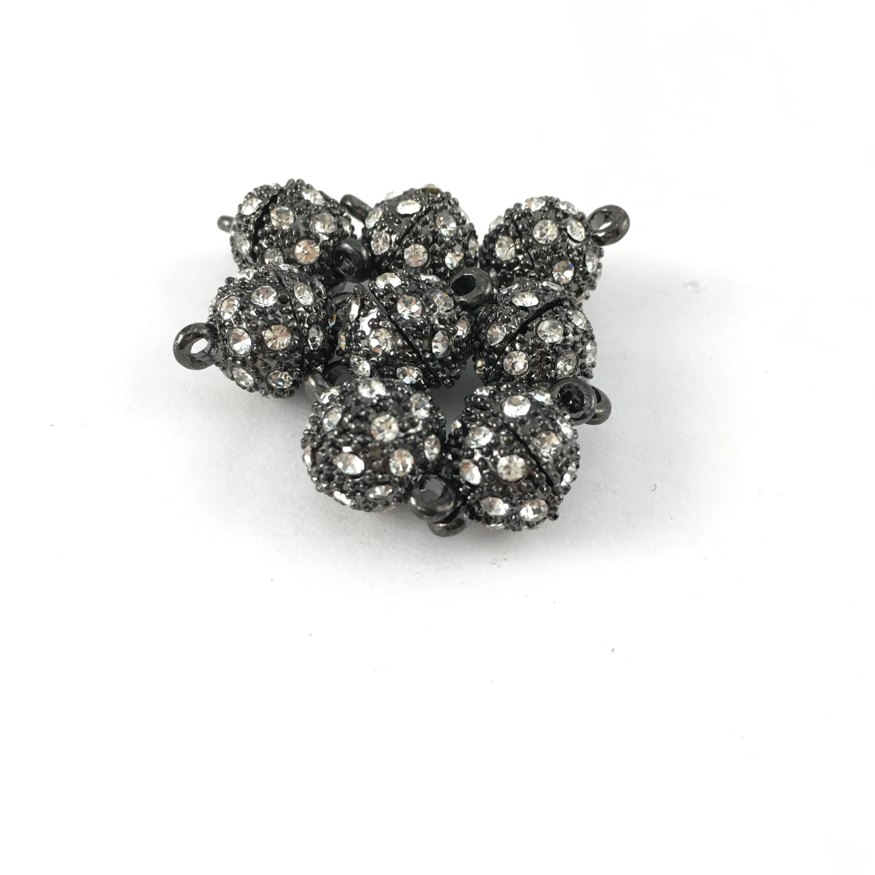16mm CZ Magnet Lock 2 Sets, Gunmetal | Bellaire Wholesale