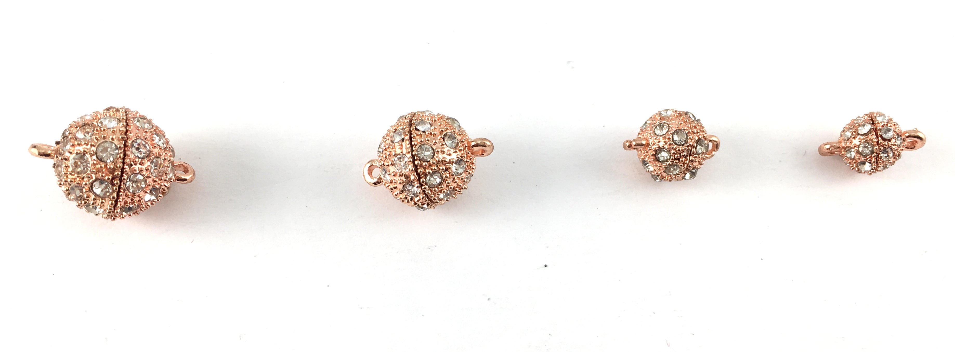 8mm CZ Magnet Lock 2 Sets, Rose Gold | Bellaire Wholesale