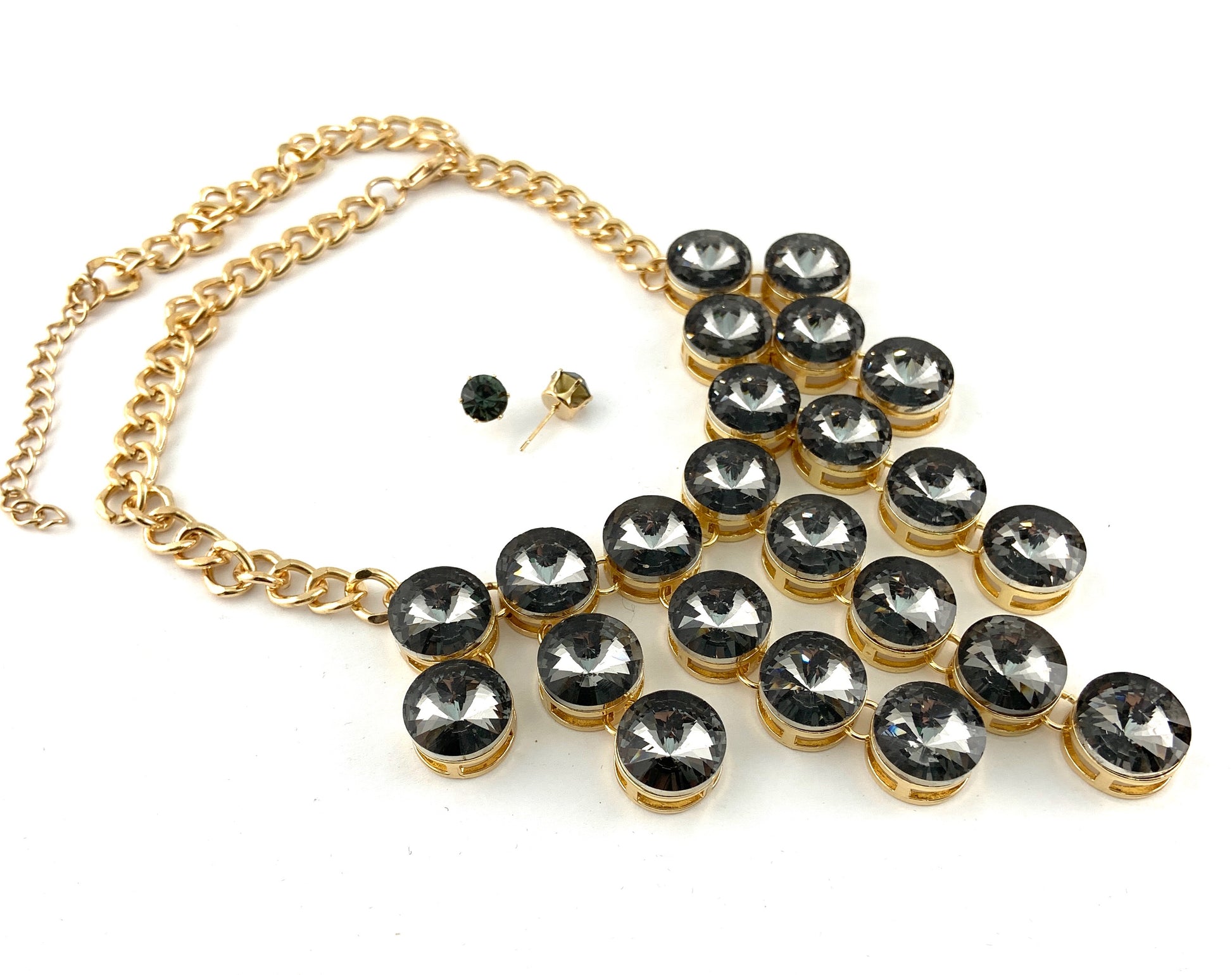 Elegant Crystal Necklace, Silver Night Stones| Bellaire Wholesale