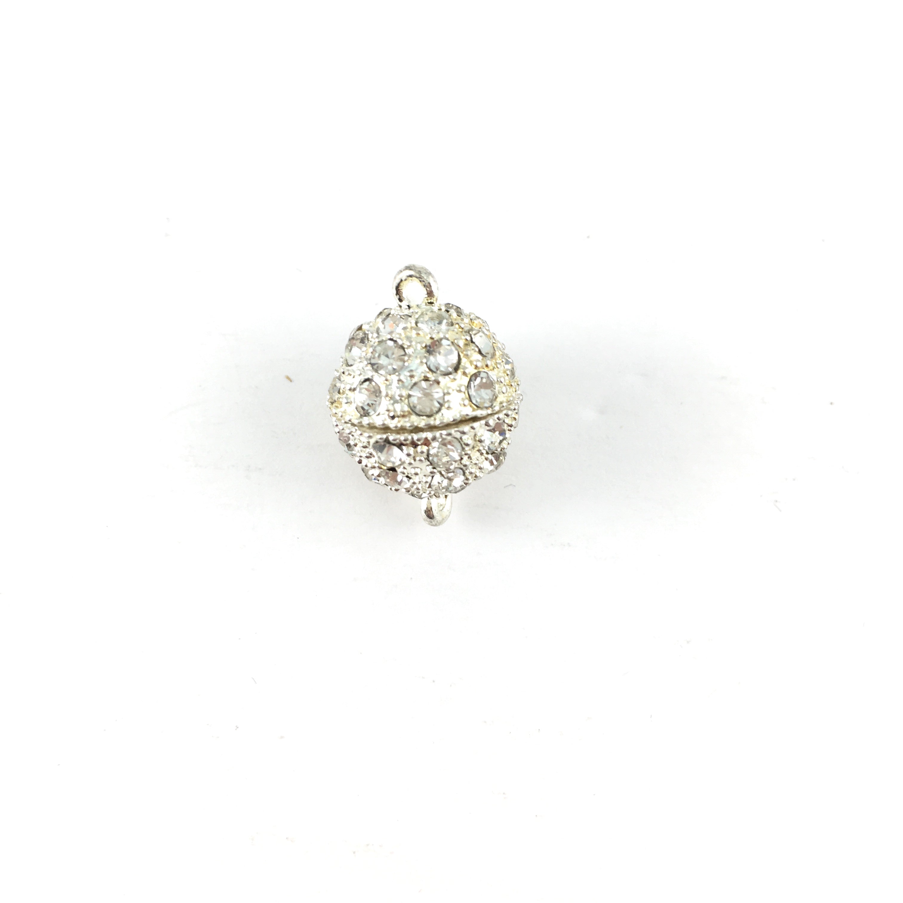 12mm CZ Magnet Lock 2 Sets, Silver | Bellaire Wholesale