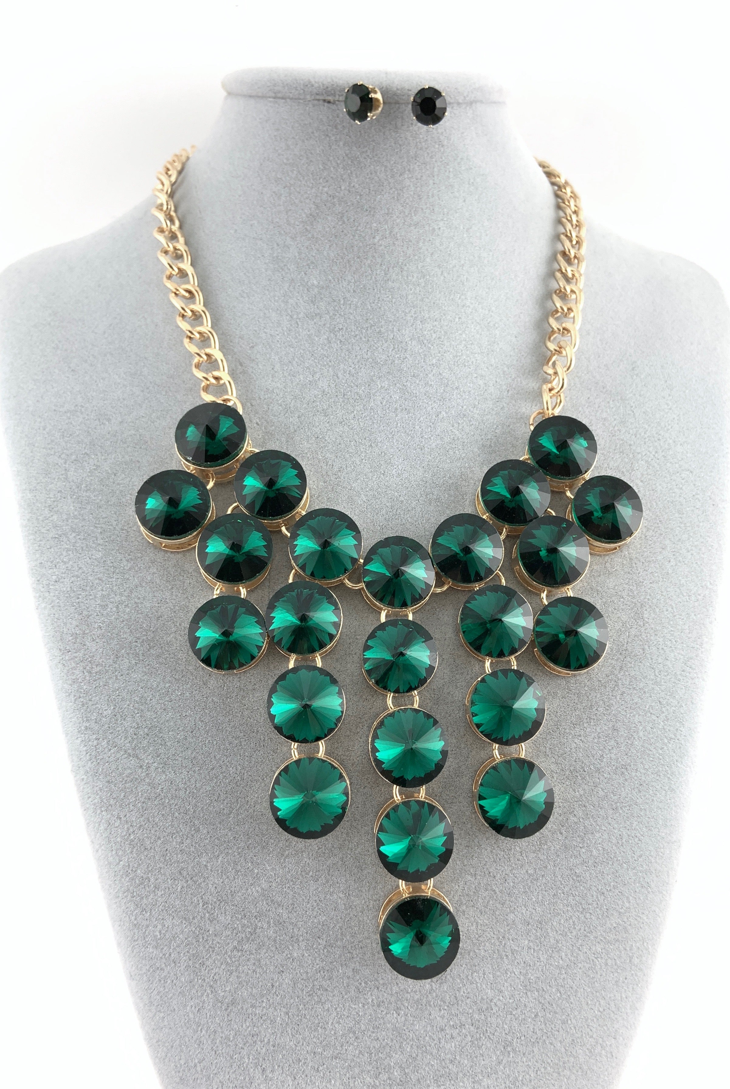 Elegant Crystal Necklace, Silver Night Stones | Bellaire Wholesale