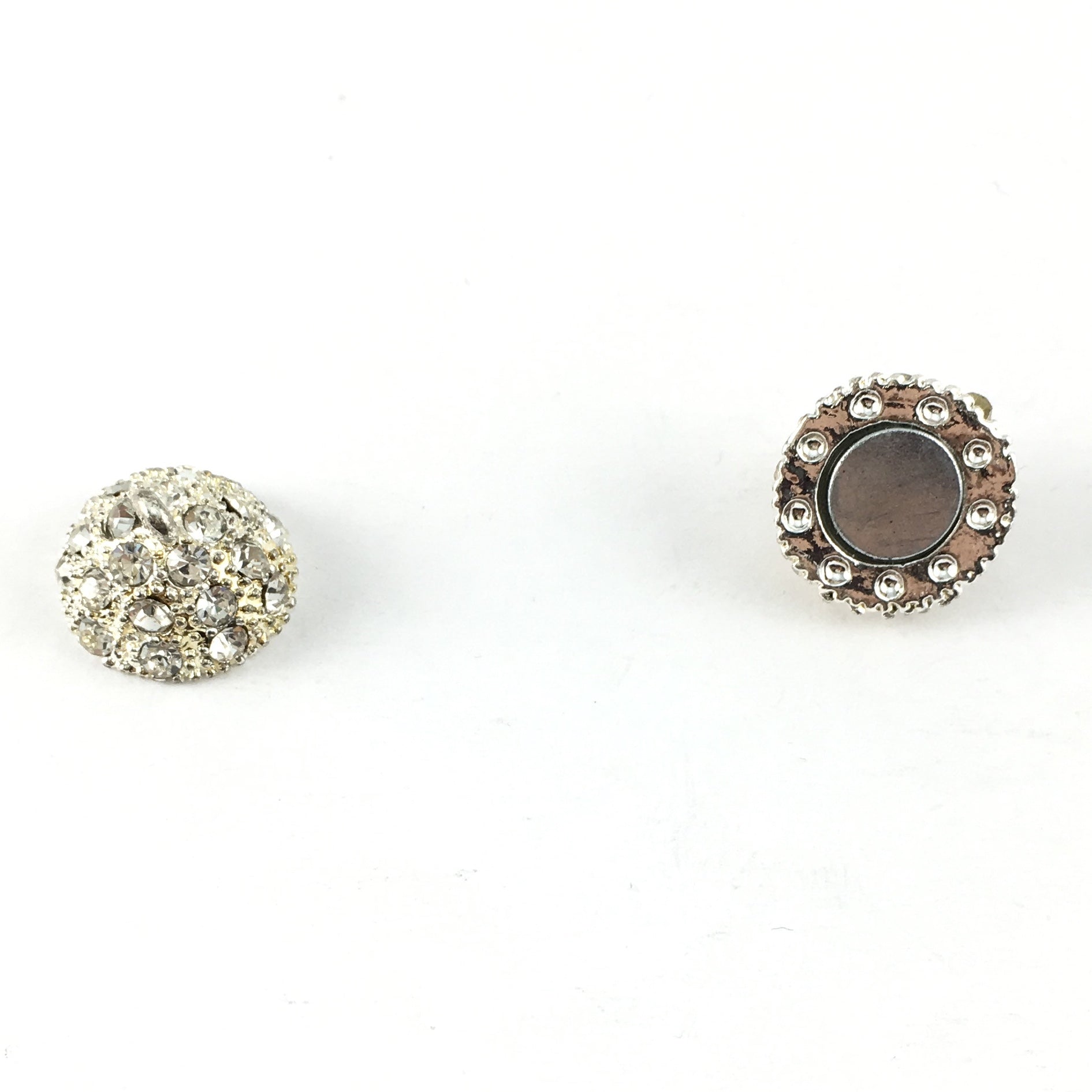 10mm CZ Magnet Lock 2 Sets, Silver | Bellaire Wholesale