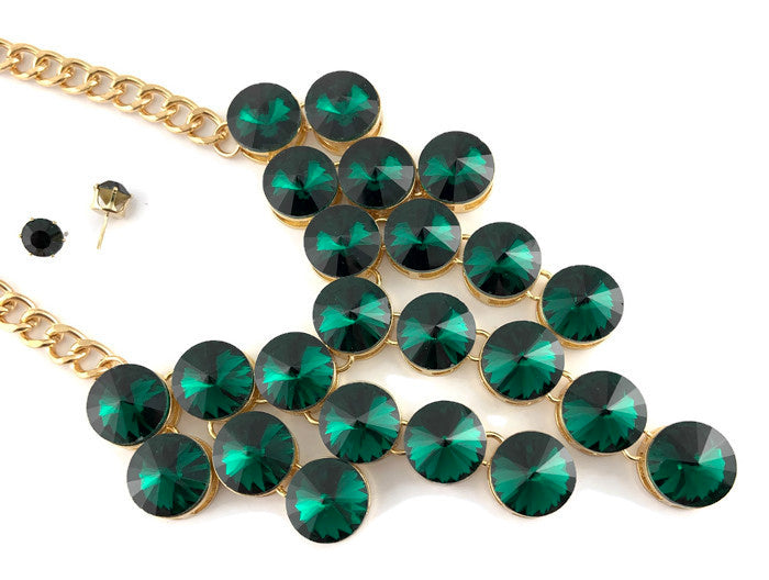 Elegant Crystal Necklace, Silver Night Stones | Bellaire Wholesale