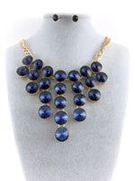Elegant Crystal Necklace, Navy Blue Stones | Bellaire Wholesale