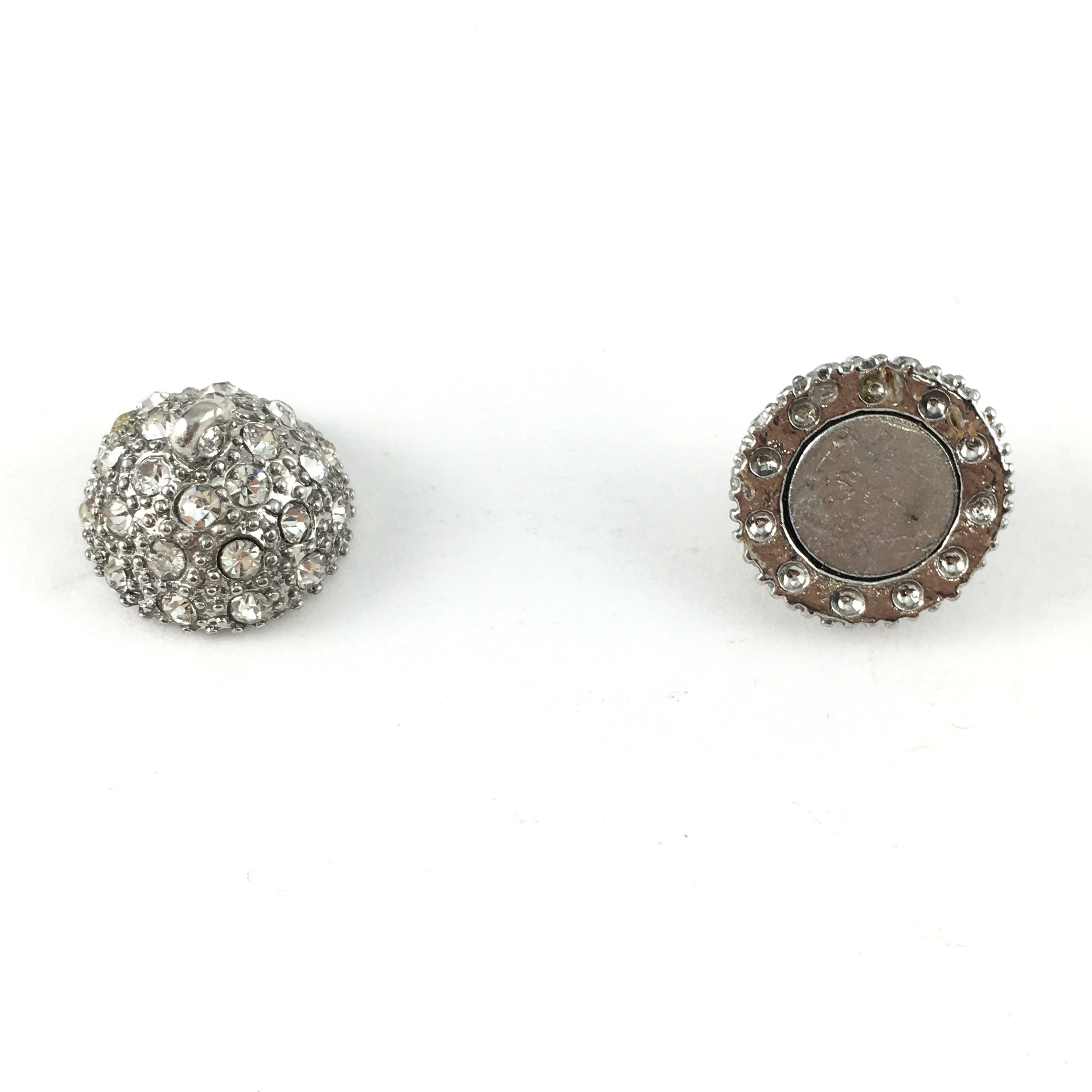 10mm CZ Magnetic Jewelry Lock 2 Sets, Rhodium | Bellaire Wholesale