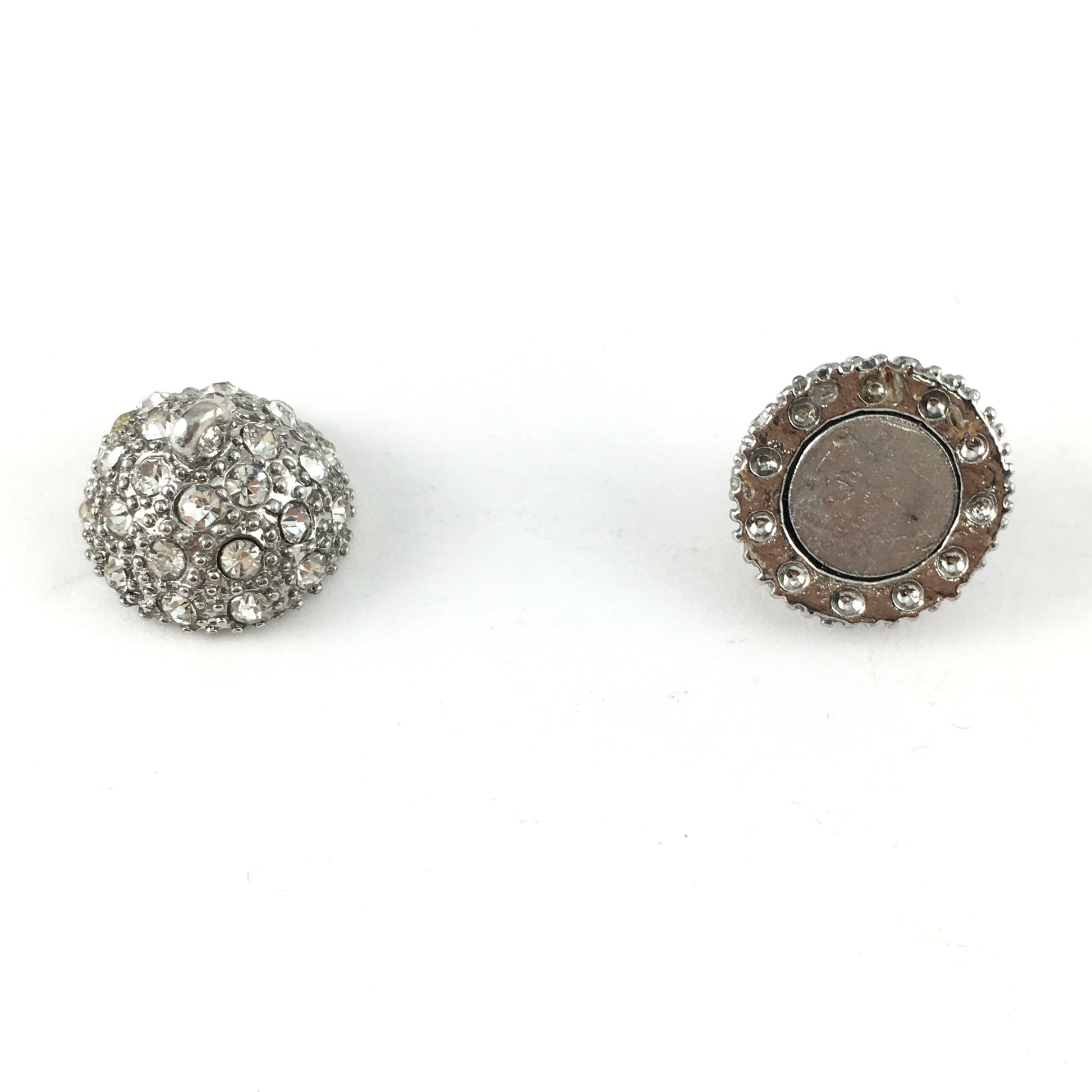 8mm CZ Magnet Lock 2 Sets, Rhodium | Bellaire Wholesale