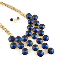 Elegant Crystal Necklace, Navy Blue Stones | Bellaire Wholesale