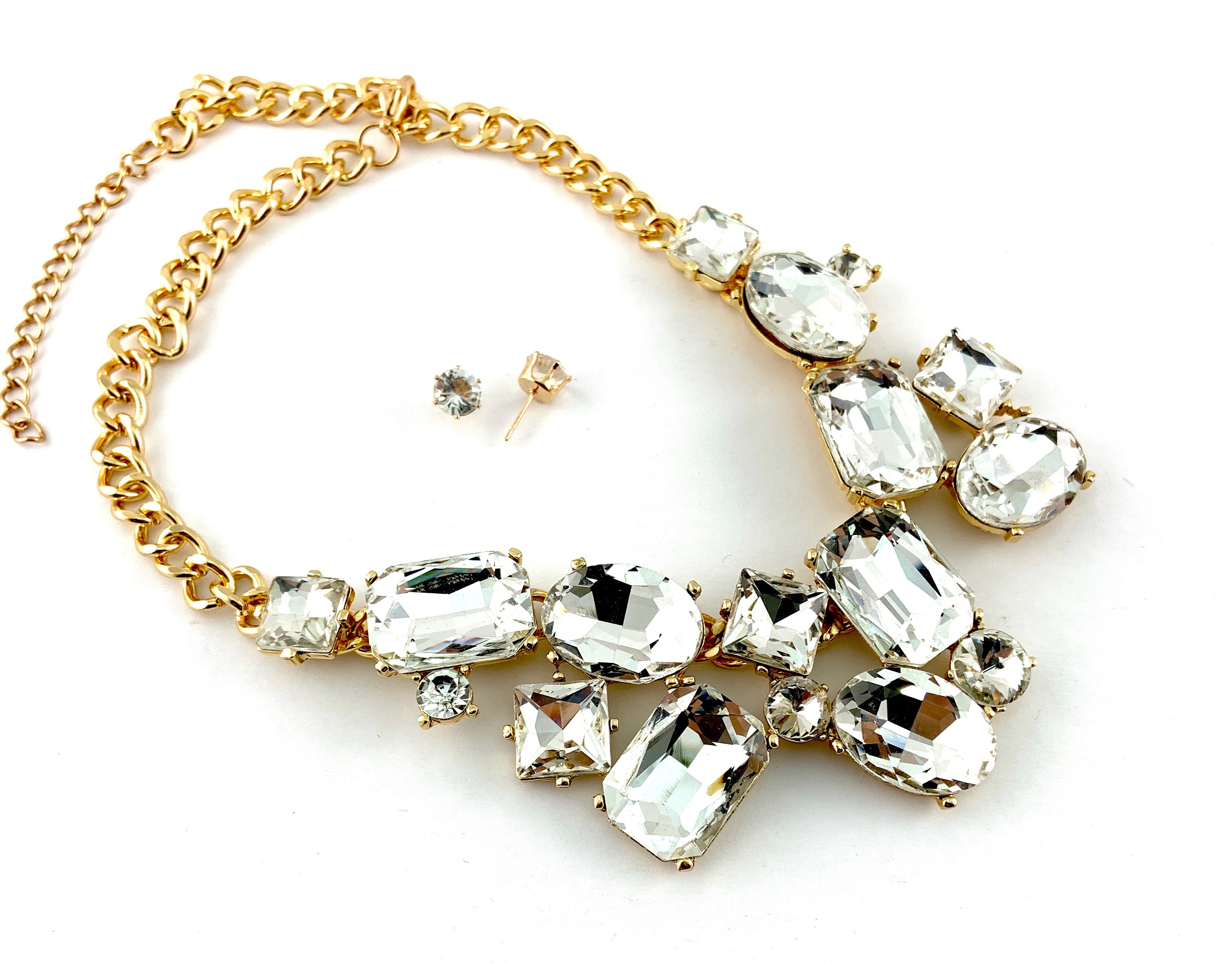 Elegant Crystal Necklace, Clear Stone | Bellaire Wholesale