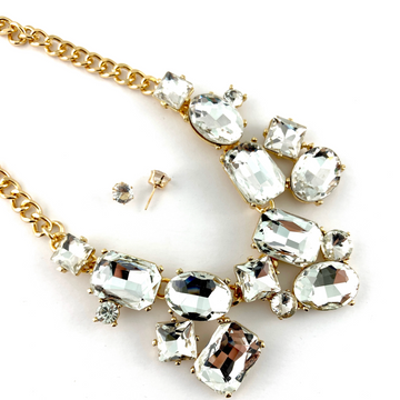 Elegant Crystal Necklace, Clear Stone | Bellaire Wholesale