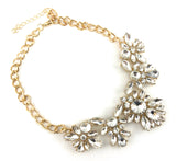 Elegant Floral Flower Crystal Necklace