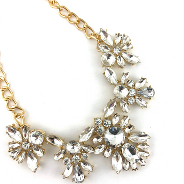 Elegant Floral Flower Crystal Necklace