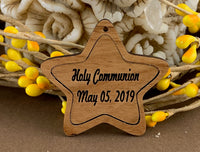Star Shape Communion Personalized Tags, Wood Tag | Bellaire Wholesale
